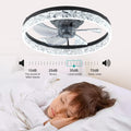Ceiling Fan With Lights Dimmable Led Black Aluminium Iron