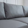 L Shaped Corner Sectional Technical Leather Sofa With Pillows,Dark Grey,89.8*89.8'' Dark Grey Foam 4 Seat