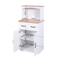 Wooden Kitchen Cabinet White Pantry Storage Microwave Cabinet With Storage Drawer White Mdf