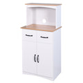 Wooden Kitchen Cabinet White Pantry Storage Microwave Cabinet With Storage Drawer White Mdf