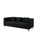 3 Seater 3 Seater Combination Sofa.Black Teddy Black Primary Living Space American Design Foam Fabric