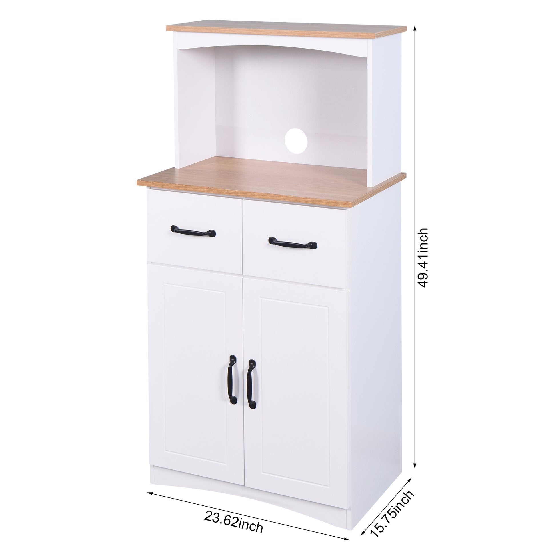 Wooden Kitchen Cabinet White Pantry Storage Microwave Cabinet With Storage Drawer White Mdf