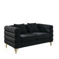 3 Seater 3 Seater Combination Sofa.Black Teddy Black Primary Living Space American Design Foam Fabric