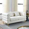 60Inch Oversized 2 Seater Sectional Sofa, Living Room Comfort Fabric Sectional Sofa Deep Seating Sectional Sofa, Soft Sitting With 2 Pillows For Living Room, Bedroom White Teddy Ivory W834S00029 Ivory Primary Living Space American Design Foam Fabric 2