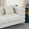 60Inch Oversized 2 Seater Sectional Sofa, Living Room Comfort Fabric Sectional Sofa Deep Seating Sectional Sofa, Soft Sitting With 2 Pillows For Living Room, Bedroom White Teddy Ivory W834S00029 Ivory Primary Living Space American Design Foam Fabric 2