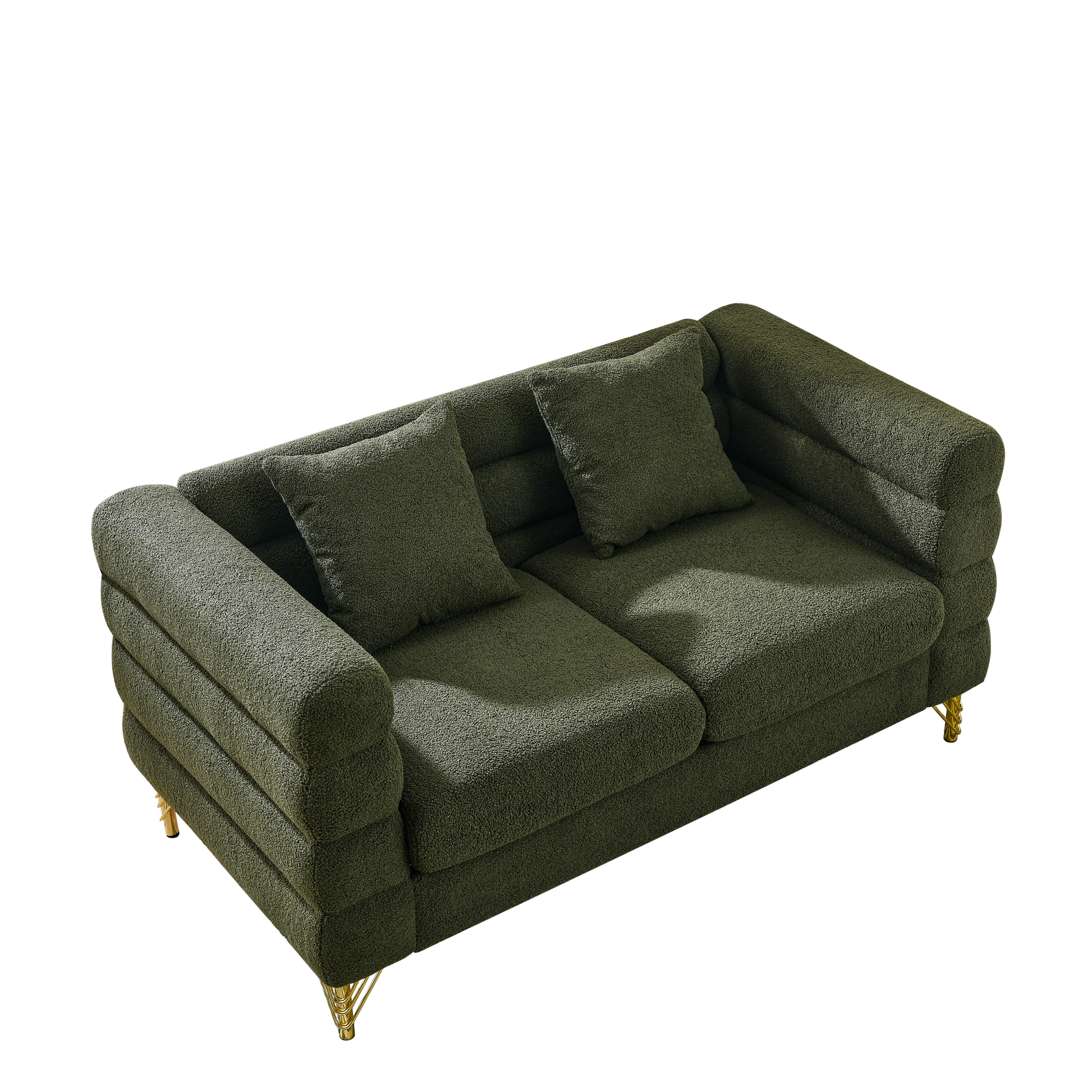 3 Seater 2 Seater Combination Sofa.Green Teddy Green Primary Living Space American Design Foam Fabric