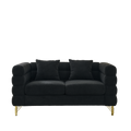 3 Seater 2 Seater Combination Sofa.Black Teddy Black Primary Living Space American Design Foam Fabric