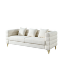 81 Inch Oversized 3 Seater Sectional Sofa, Living Room Comfort Fabric Sectional Sofa Deep Seating Sectional Sofa, Soft Sitting With 3 Pillows For Living Room, Bedroom, Etc., White Teddy Ivory Ivory Primary Living Space American Design Foam Fabric 3 Seat