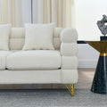 3 Seater 3 Seater Combination Sofa.White Teddy Ivory White Teddy Primary Living Space American Design Foam Fabric