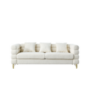 81 Inch Oversized 3 Seater Sectional Sofa, Living Room Comfort Fabric Sectional Sofa Deep Seating Sectional Sofa, Soft Sitting With 3 Pillows For Living Room, Bedroom, Etc., White Teddy Ivory Ivory Primary Living Space American Design Foam Fabric 3 Seat