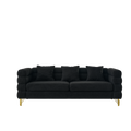 81 Inch Oversized 3 Seater Sectional Sofa, Living Room Comfort Fabric Sectional Sofe Deep Seating Sectional Sofa, Soft Sitting With 3 Pillows For Living Room,Bedroom,Office, Black Teddy W834S00035 Black Primary Living Space American Design Foam Fabric 3