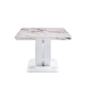 Modern Simple Luxury Imitation Marble Dining Table Rectangular Coffee Table. The Computer Desk. The Game Table. Suitable For Dining Room, Living Room, Terrace, Kitchen. W1151S00265 White Mdf