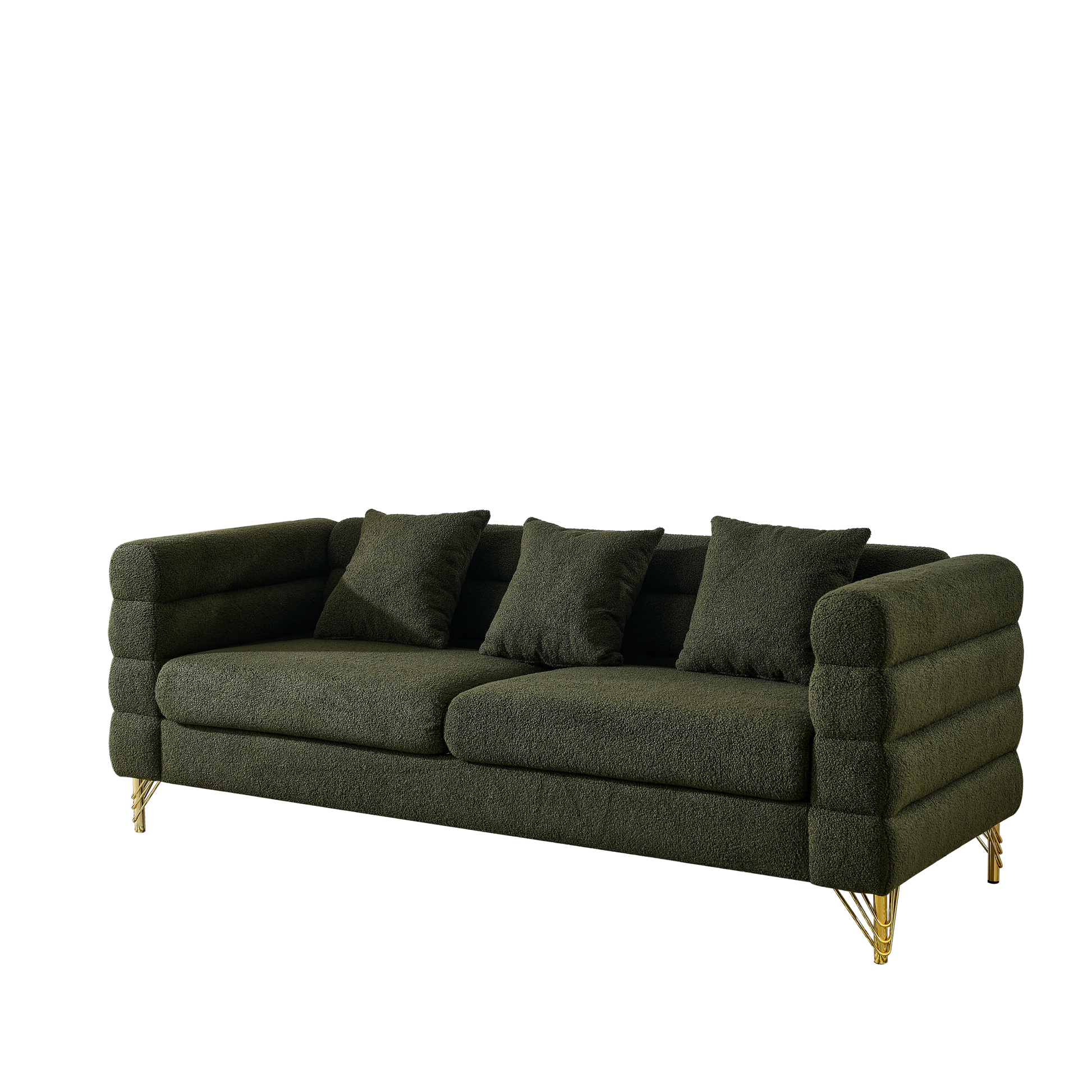 3 Seater 3 Seater Combination Sofa.Green Teddy Green Primary Living Space American Design Foam Fabric