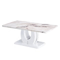 Modern Simple Luxury Imitation Marble Dining Table Rectangular Coffee Table. The Computer Desk. The Game Table. Suitable For Dining Room, Living Room, Terrace, Kitchen. W1151S00265 White Mdf