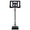 Teenagers Portable Basketball Hoop Height Adjustable Basketball Hoop Stand 7.5Ft 10Ft With 44 Inch Backboard And Wheels For Adults Teens Balls Sports Black Garden & Outdoor Sporty Iron