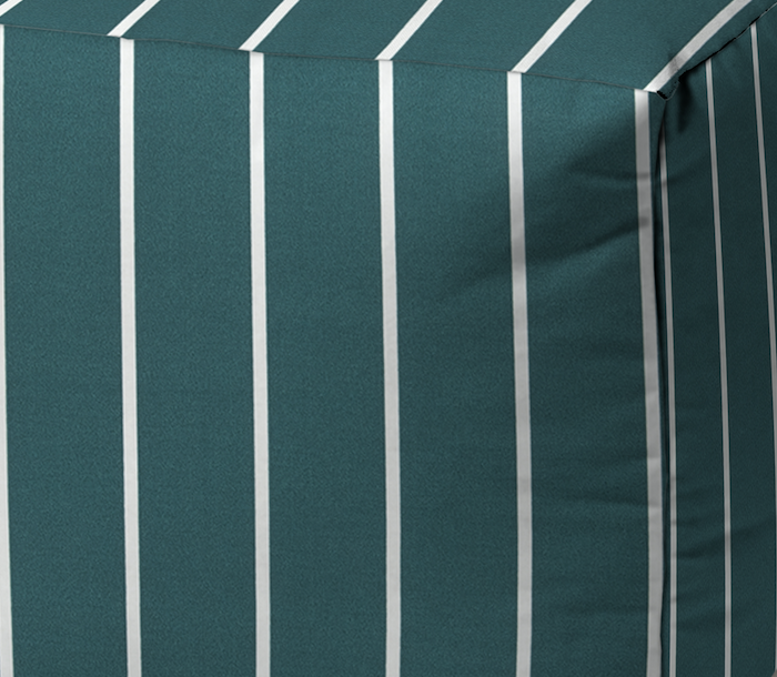 Windrid Slate Teal Indoor Outdoor Pouf Zipper Cover With Polystyrene Bead Insert 17 X 17 X 17 Cube Turquoise Polyester