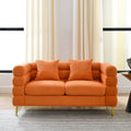 60Inch Oversized 2 Seater Sectional Sofa, Living Room Comfort Fabric Sectional Sofa Deep Seating Sectional Sofa, Soft Sitting With 2 Pillows For Living Room,Bedroom,Office,Orange Teddy W834S00031 Orange Primary Living Space American Design Foam Fabric 2
