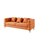 81 Inch Oversized 3 Seater Sectional Sofa, Living Room Comfort Fabric Sectional Sofa Deep Seating Sectional Sofa, Soft Sitting With 3 Pillows For Living Room,Bedroom,Office.,Orange Teddy W834S00034 Orange Primary Living Space American Design Foam Fabric