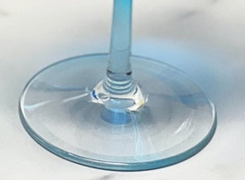 Oval Halo Plastic Wine Glasses Set of 4 12oz , BPA blue-acrylic