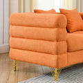 81 Inch Oversized 3 Seater Sectional Sofa, Living Room Comfort Fabric Sectional Sofa Deep Seating Sectional Sofa, Soft Sitting With 3 Pillows For Living Room,Bedroom,Office.,Orange Teddy W834S00034 Orange Primary Living Space American Design Foam Fabric
