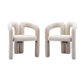 Coolmore Contemporary Designed Velvet Fabric Upholstered Accent Dining Chair Barrel Side Chairs Kitchen Armchair For Living Room Set Of 2 Beige Velvet Beige Foam Velvet