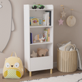 Kids 4 Tier Bookcase, Children'S Book Display, Bookshelf Toy Storage Cabinet Organizer For Children'S Room, Playroom, Nursery White Mdf