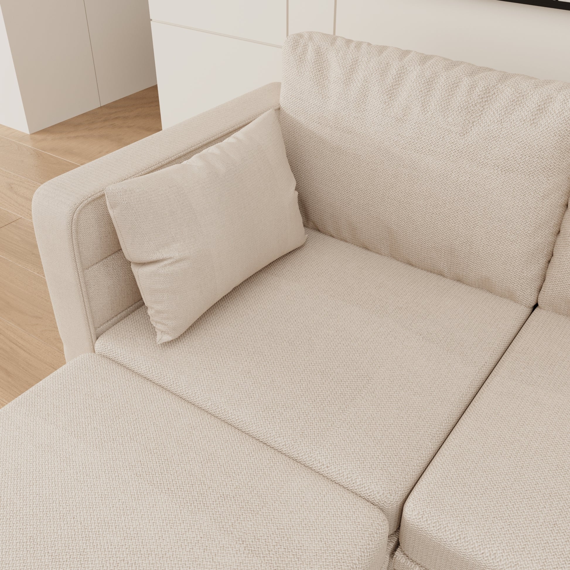 United We Win Modular Sectional Sofa U Shaped Modular Couch With Reversible Chaise Modular Sofa Sectional Couch With Storage Seats Beige Linen