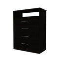 2 Piece Bedroom Set, Kairo Dresser Capri Three Drawer Dresser, Black Black 2 Piece Set Bedroom Dresser Included Modern Particle Board Particle Board