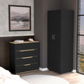 2 Piece Bedroom Set, London Armoire Aralia Drawer Dresser, Black Light Oak Full Black 2 Piece Set Particle Board Particle Board