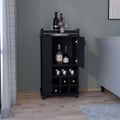 Black 4 Wheel Bar Cart Cabinet For Kitchen Or