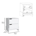 Nightstand With 2 Drawers, End Table With Sturdy Base, White White Particle Board Particle Board