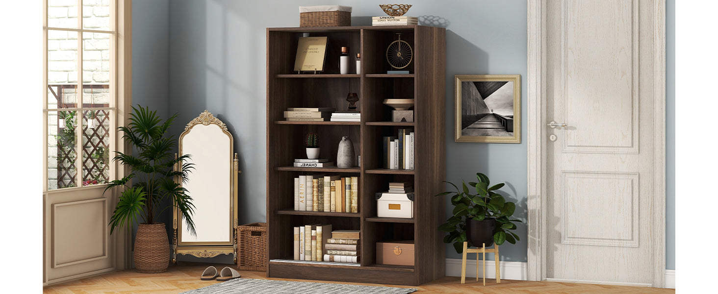 3 Door Shutter Wardrobe With Shelves, Walnut Sliding Walnut Shelf Bedroom Shelf Contemporary 3 Mdf