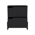 Nightstand With 2 Drawers, End Table With Sturdy Base, Black Black Particle Board Particle Board