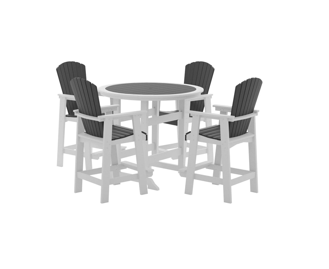 Hdpe Patio Bar Table Set High Top Outdoor Table And Chairs Set Of 5 Bar Table & Stools Set With Tall Adirondack Chairs Set For 4 White Hdpe