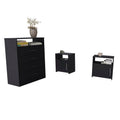 3 Piece Bedroom Set, Kairo Dresser Omaha Nightstand Omaha Nightstand, Black Black 3 Piece Set Bedroom Dresser Included,Nightstand Included Modern Particle Board Particle Board