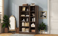 3 Door Shutter Wardrobe With Shelves, Walnut Sliding Walnut Shelf Bedroom Shelf Contemporary 3 Mdf
