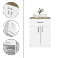 2 Piece Kitchen Set, Kitchen Island Pantry Cabinetwhite Onyx Light Oak White Particle Board Particle Board