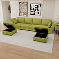 United We Win Modular Sectional Sofa U Shaped Modular Couch With Reversible Chaise Modular Sofa Sectional Couch With Storage Seats Olive Linen