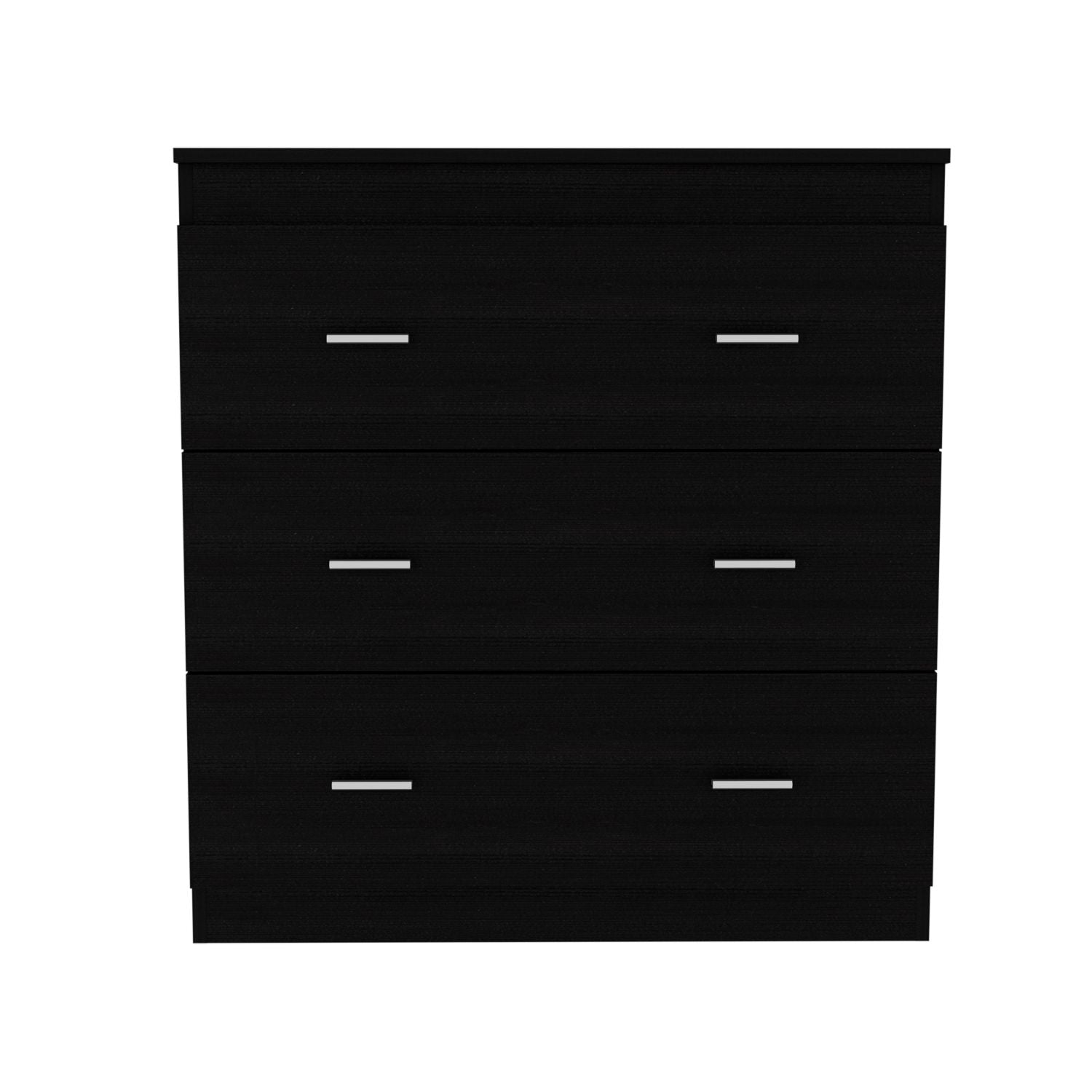 Dresser 33"H, Three Drawer, Superior Top, Metal Handles, Black Black Particle Board Particle Board