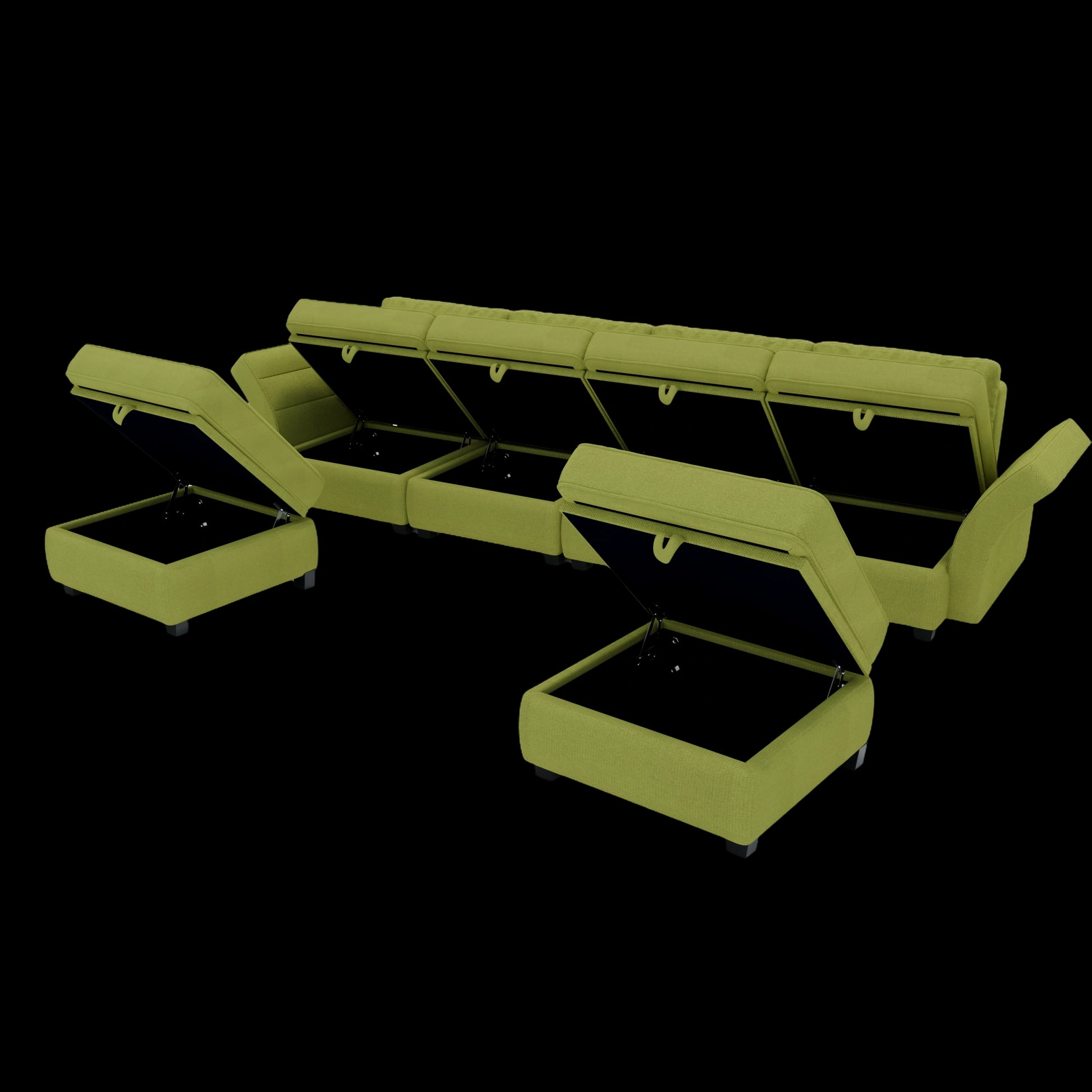 United We Win Modular Sectional Sofa U Shaped Modular Couch With Reversible Chaise Modular Sofa Sectional Couch With Storage Seats Olive Linen