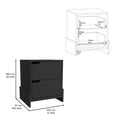 Nightstand With 2 Drawers, End Table With Sturdy Base, Black Black Particle Board Particle Board