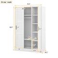 3 Door Shutter Wardrobe With Shelves, White Sliding White White Shelf Bedroom Shelf Contemporary 3 Mdf