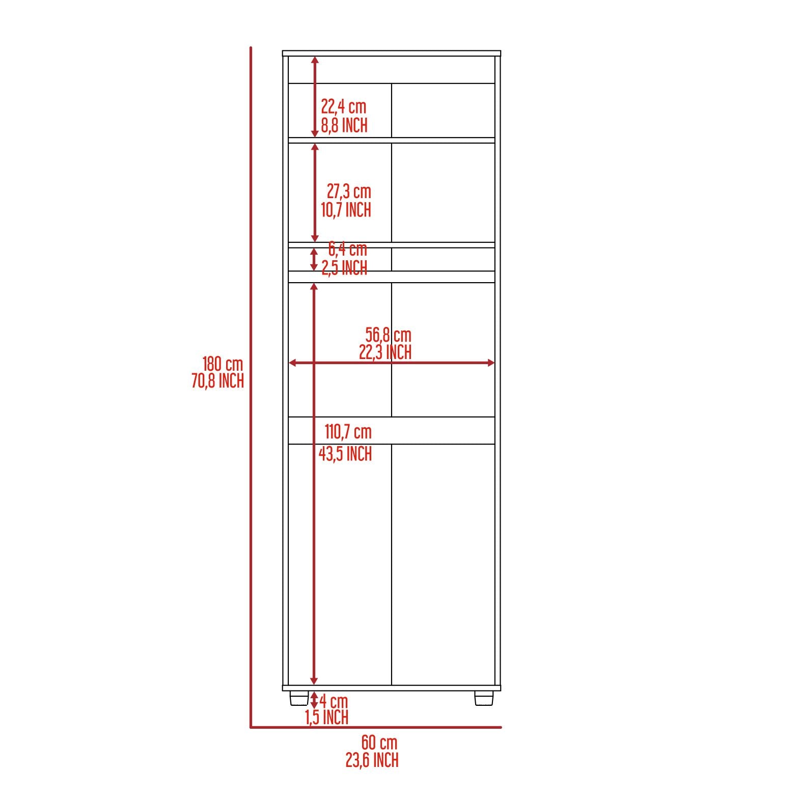 Armoire Organiser 70.8"H, Two Shelves, Rod, Double Door Cabinet Armoire, Black Black Particle Board Particle Board