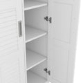 3 Door Shutter Wardrobe With Shelves, White Sliding White White Shelf Bedroom Shelf Contemporary 3 Mdf
