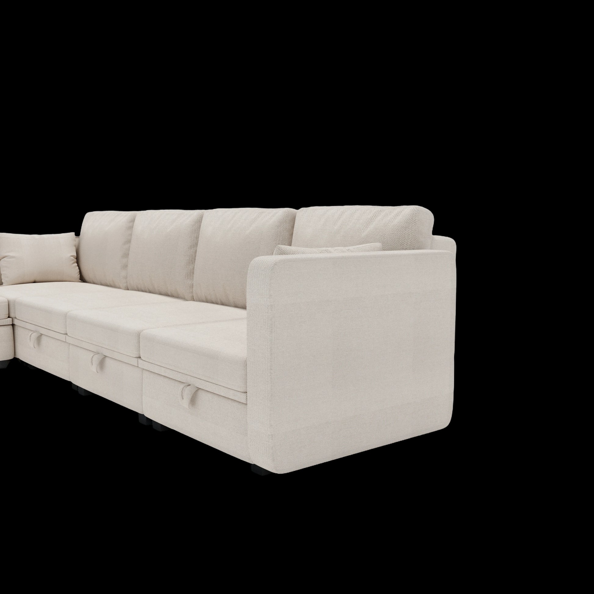 United We Win Modular Sectional Sofa U Shaped Modular Couch With Reversible Chaise Modular Sofa Sectional Couch With Storage Seats Beige Linen