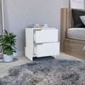 Nightstand With 2 Drawers, End Table With Sturdy Base, White White Particle Board Particle Board