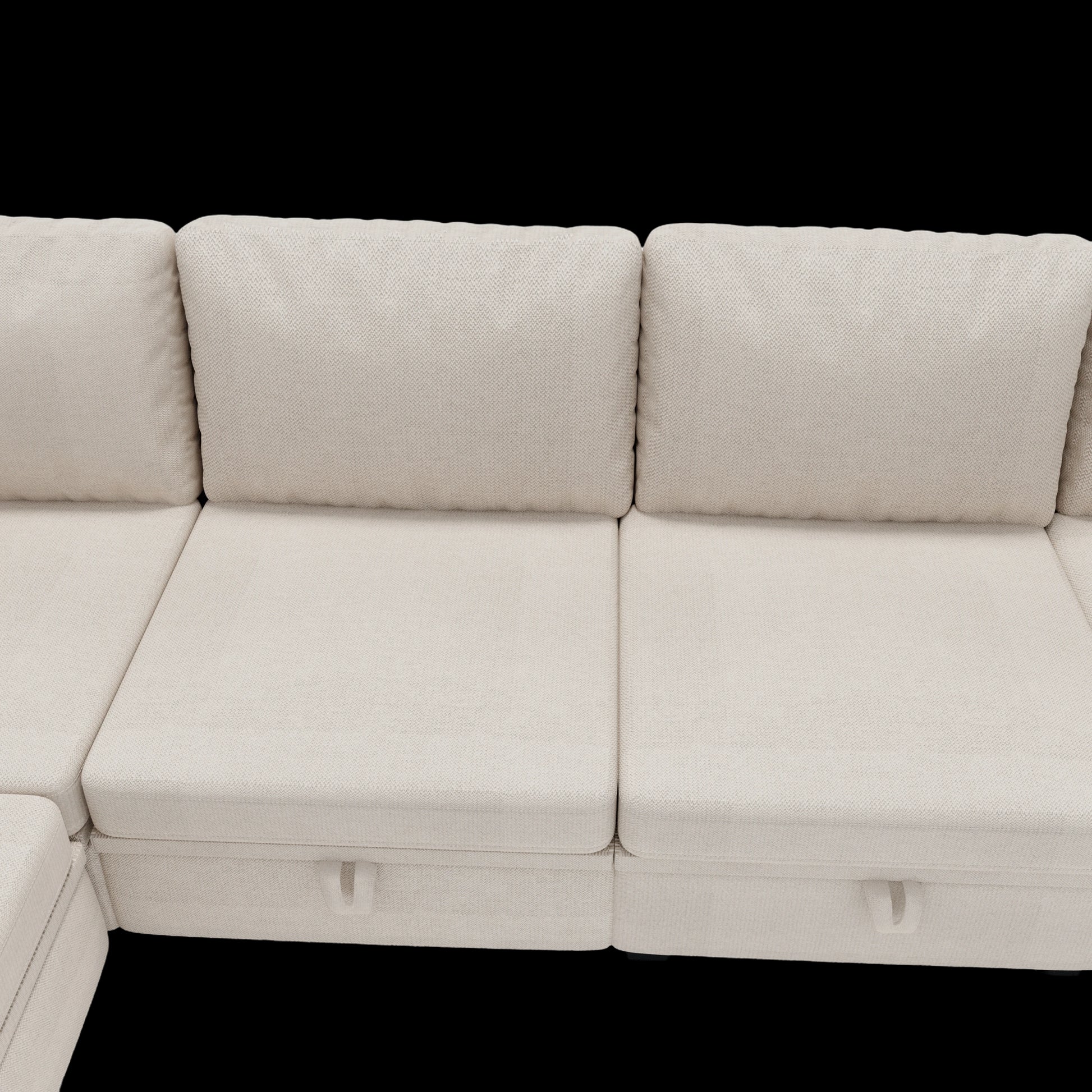 United We Win Modular Sectional Sofa U Shaped Modular Couch With Reversible Chaise Modular Sofa Sectional Couch With Storage Seats Beige Linen