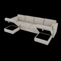 United We Win Modular Sectional Sofa U Shaped Modular Couch With Reversible Chaise Modular Sofa Sectional Couch With Storage Seats Beige Linen