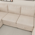 United We Win Modular Sectional Sofa U Shaped Modular Couch With Reversible Chaise Modular Sofa Sectional Couch With Storage Seats Beige Linen