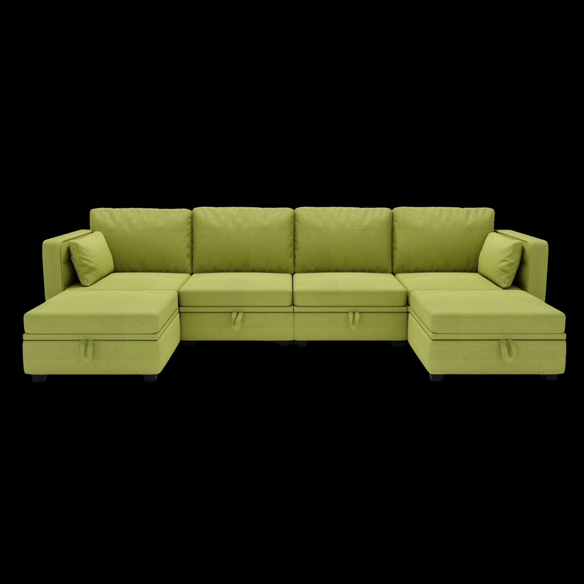 United We Win Modular Sectional Sofa U Shaped Modular Couch With Reversible Chaise Modular Sofa Sectional Couch With Storage Seats Olive Linen